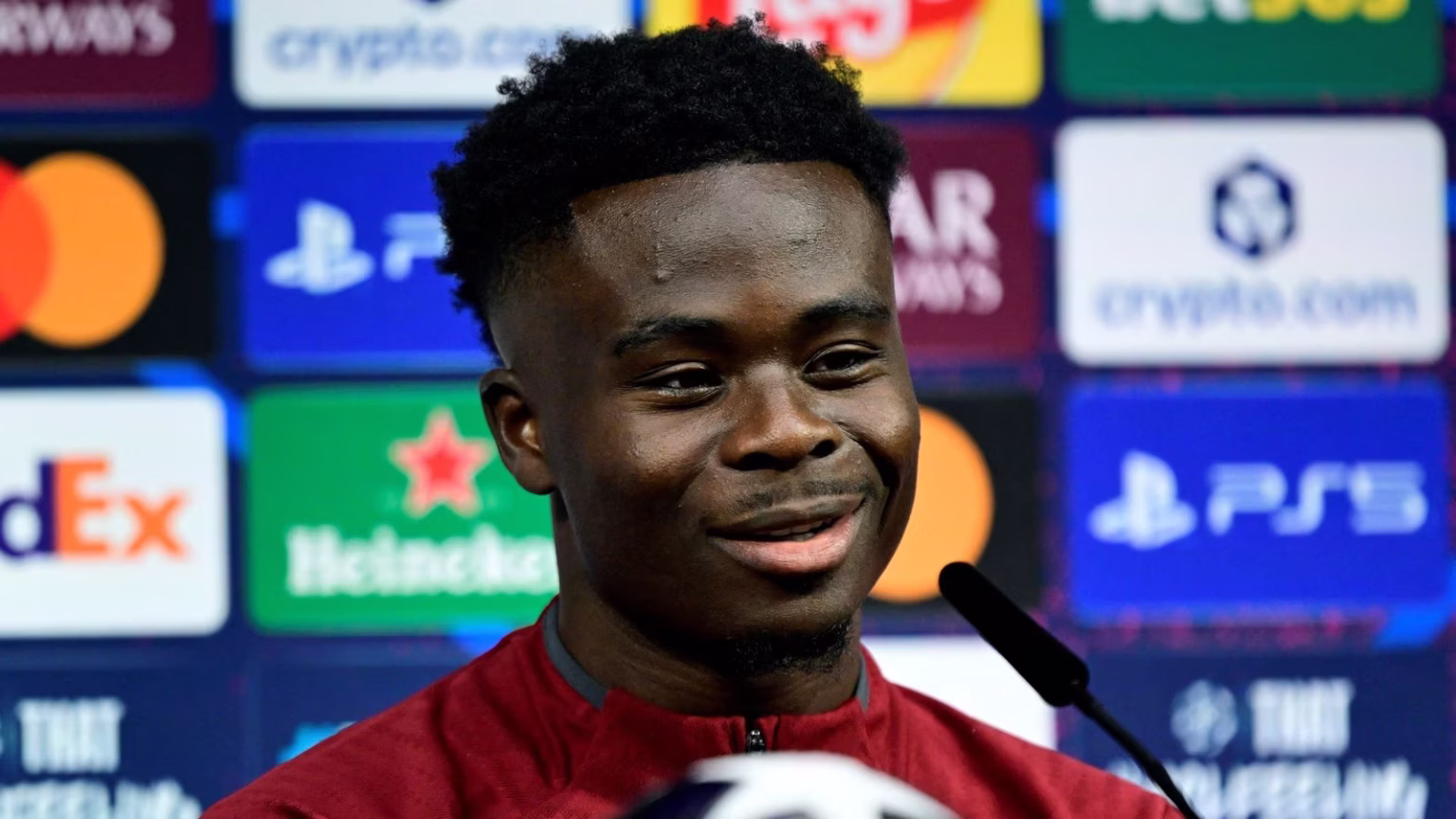 Arsenals English Midfielder Bukayo Saka Addresses A Md 1 Press Conference On May 29 The Eve Oqxtb1p0