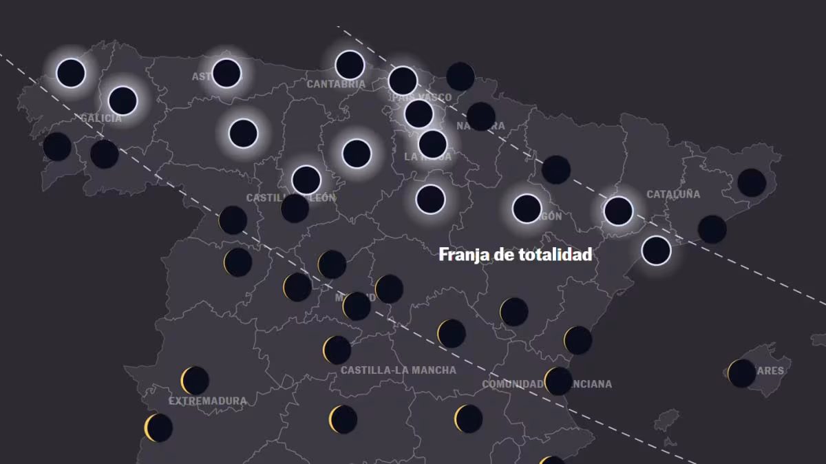 Guia del eclipse por provincia y como verlo bien