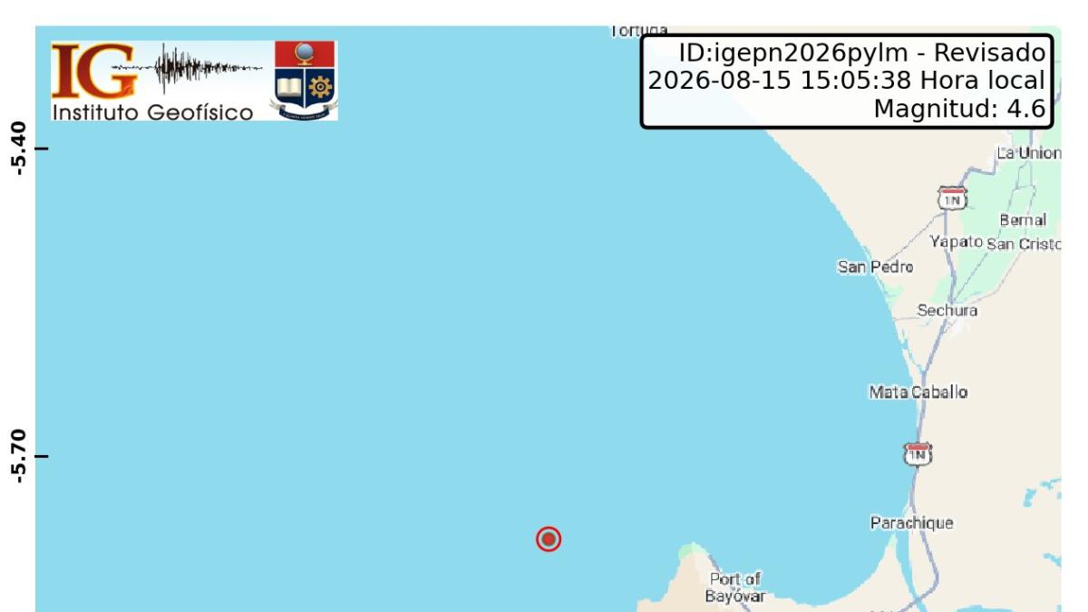 Sismo en mar peruano cerca de Ecuador